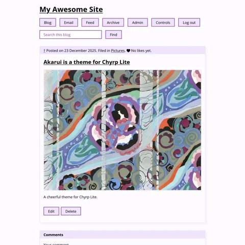 A screenshot of the Akarui theme